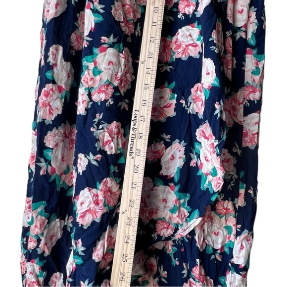 Women's floral midi dress light fabric short sleeve dance casual  midi  size L. - Picture 6 of 13